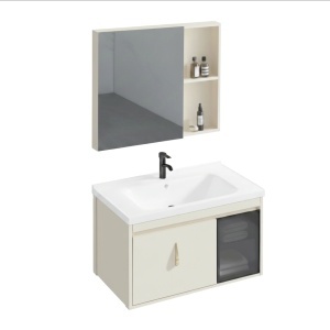 Set mobilier de baie cu lavoar Paris 60cm Beige - Img 7