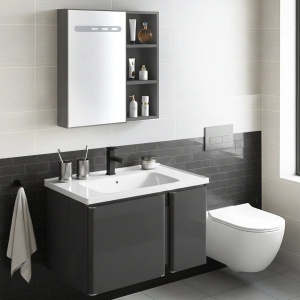Set mobilier de baie cu lavoar Tula 60cm Grey