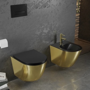 Set vas WC + Bideu FLSK Black/Gold - Img 1