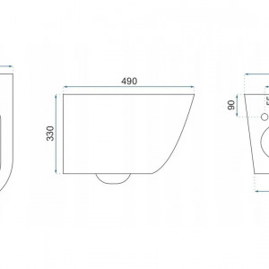 Set vas WC CARLO Mini Flat + bidet CARLO Mini White Gold Edge - Img 4