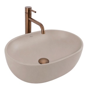 Set Vas WC Suspendat Focus + Lavoar pe Blat Rea Focus Taupe - Img 3