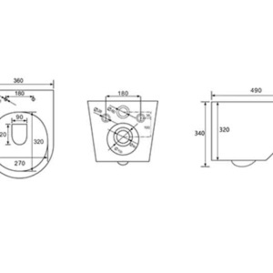 Set vas WC suspendat Ricci Tornado Flush, Rimless, cu capac Soft Close și Quick Release – Cappuccino - Img 2