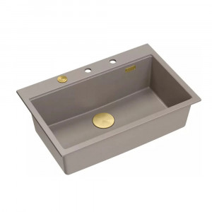 Statie de lucru incastrata Quadron Marc bej - auriu 76x50 cm - Img 3