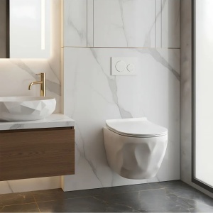 Vas de WC suspendat cu capac Gustavo Rimless alb lucios - Img 6