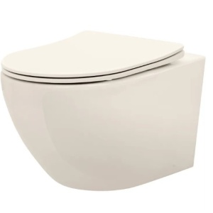 Vas WC suspendabil REA Carlo Mini Rimless Ecru - Img 1