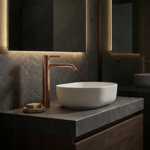 Baterie pentru baie Rivo Brush Copper - Img 7