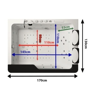 CADĂ DE BAIE CU HIDROMASAJ TUGELA 913 Deppo 170x130 cm - Img 11