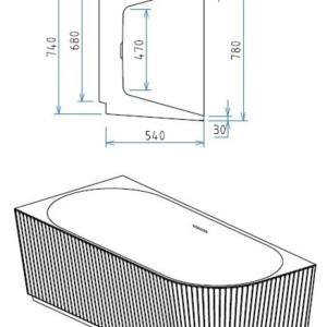 Cada freestanding lipita la perete 170x78 var. stanga - Img 3