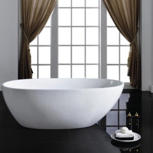 Cadă SILK din acril, freestanding, de mijloc, 170x85cm – alb mat - Img 2