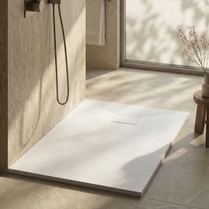 Cădiță de duș Slim albă din acril, dreptunghiulară și pătrată, cu sifon inclus – 70×70 – 100×150 cm