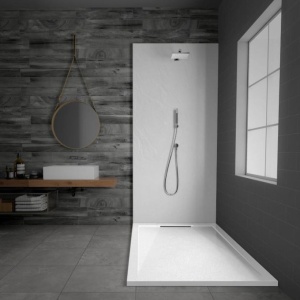 Cădiță de duș STONE 140×80 cm – Marmură Turnată, Alb Mat - Img 3
