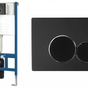 Cadru Set incastrat pentru vas WC cu buton E Black - Img 2