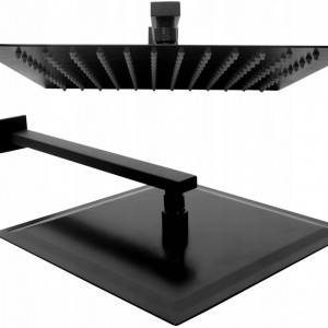 Cap de dus tip ploaie din aluminiu Rea Ultra Slim Square 30x30 negru MAT - Img 2