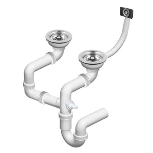 Chiuveta Bucatarie REA CADDY WHITE, Dimensiuni 80 x 46.5 x 19.5 cm, 2 Cuve, Incastrabila, Forma Dreptunghiulara, Alb - Img 4