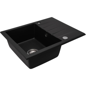 Chiuveta Bucatarie REA NORTH BLACK, Dimensiuni 48.5 x 59.5 x 18 cm, 1 Cuva, Picurator Reversibil, Incastrabila, Forma Dreptunghiulara, Negru - Img 8