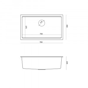 Chiuveta compozit incastrata Quadron Logan 110 gri - inox 76x44 cm - Img 2