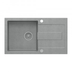 Chiuveta compozit incastrata Quadron Pop Christian 111 gri piatra 78x45 cm