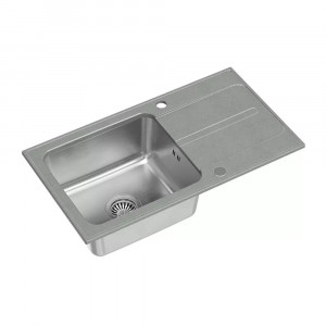 Chiuveta compozit incastrata Quadron Pop Ralph 111 finisaj inox - gri 78x43 cm - Img 3