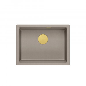 Chiuveta compozit sub blat Quadron Logan 100 bej - auriu 59.5x45.1 cm - Img 2