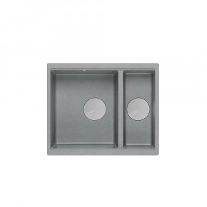 Chiuveta compozit sub blat Quadron Logan 150 gri - inox 56x46 cm - Img 1
