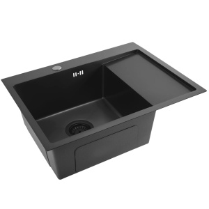 Chiuveta de bucatarie FIN , Model Modern 620x480mm , Culoare Black - Img 3