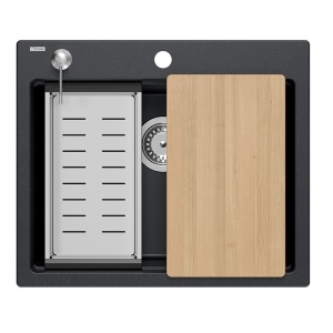 Chiuveta de bucatarie granit BLACK Kurt 110, 59,5 x 50 x 21,5 cm - Img 4