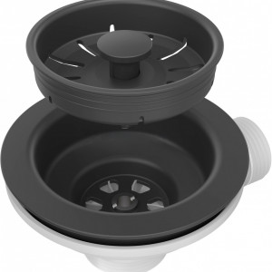Chiuvetă Quadron Ready Smart Pure Carbon 62x44 cm neagră cu robinet și dozator - Img 5