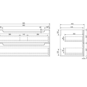 Dulap pentru lavoar suspendat alb LINDA 60,100,120 cm - Img 14