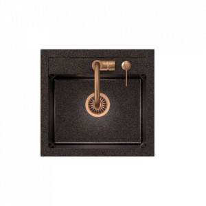 JOHNNY 110 Steingran Art Copper Black Pearl cu sifon manual, baterie Naomi și dozator - cupru perlat negru - Img 3