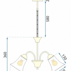 Lampa suspendata Vintage APP959-5CP GOLD - Img 5