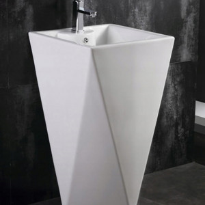 Lavoar de podea ROCK alb 47x47x83 cm - Img 4