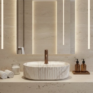 Lavoar pe blat Marcela 50 Kallisto – design texturat inspirat din piatră | Deppo - Img 3
