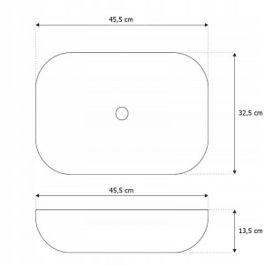 Lavoar pentru blat Marmura negru mat 45,5x32x13,5 cm - Img 2