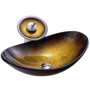 Lavoar pentru blat maro-auriu, 54 x 34,5 x 16 x 5 cm - Img 4