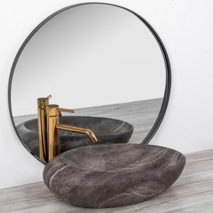 Lavoar pentru blat Rea Roxy A Stone D.Grey Gri - Img 3