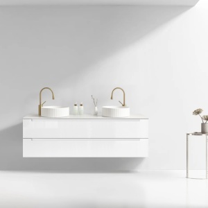 Mobilier lavoar suspendat alb cu blat alb LINDA 60,100,120 cm - Img 10