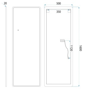 Oglindă LED Classico 50x160cm Black - Img 4