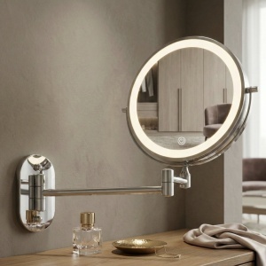 Oglindă LED Glow Chrome – design elegant cu iluminare modernă pentru baie | disponibilă pe Deppo