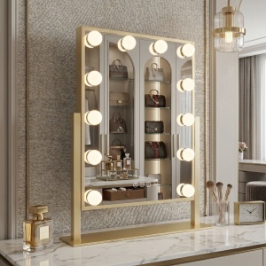Oglindă LED HOLLYWOOD L.Gold 30x40 - Img 3