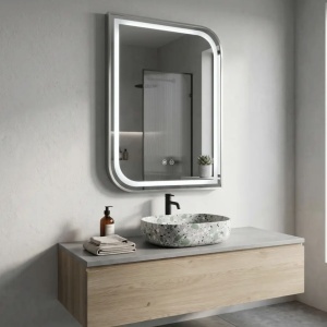 Oglindă LED ZONE 80x60 BRUSH NICKEL - Img 4