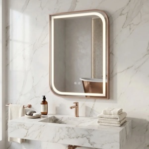 Oglindă LED ZONE 80x60 BRUSH ROSE GOLD - Img 3