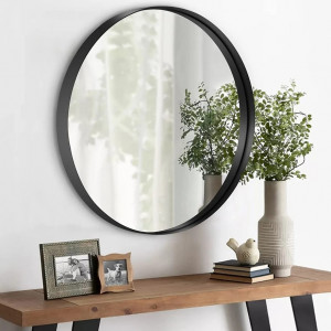 Oglindă rotundă Loft 39 cm Negru JZ-01 - Img 2