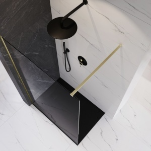 Paravan de duș MILAN profil auriu periat dimensiune 8 mm dimensiuni la alegere - Img 5