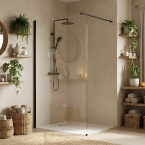 Paravan de dus Rea Flexi Transparent / Black