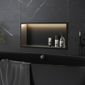RAFT BAIE INCASTRAT PERETE LED 30x60 black