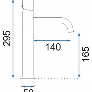 Robinet pentru lavoar Platinia Tomi Gun Grey inalt - Img 2