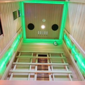 Saună cu infraroșu C1S pentru 1 persoană 90×90 cm cu piatră de sare, LED, Bluetooth – cabină sauna uscată | Deppo - Img 11