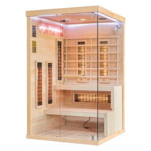 Saună cu infraroșu pentru 2 persoane cu cromoterapie LED și Bluetooth – saună uscată low-temperature, cabină wellness premium | Deppo - Img 7