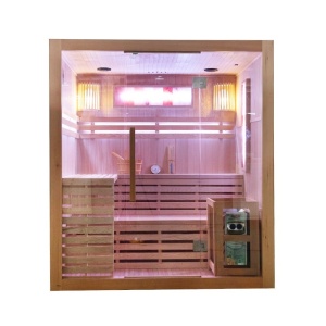 Sauna finlandeza cu temperatura inalta si soba Harvia 6kW pentru 4-5 persoane Kemi 180 x 160 cm - Img 3