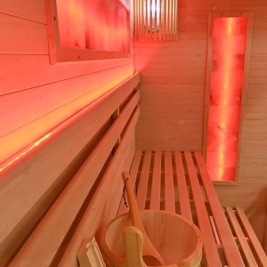 Sauna finlandeza cu temperatura inalta si soba Harvia 8kW pentru 4 persoane EP4S dreapta 180 x 160 cm - Img 9